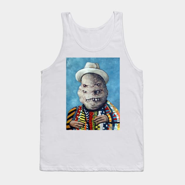 Goblin King With Boat Hat | Colorful Ghoul | Cool Sweater Dude | Notorious Artwork | Original Surreal Painting By Tyler Tilley Tank Top by Tiger Picasso